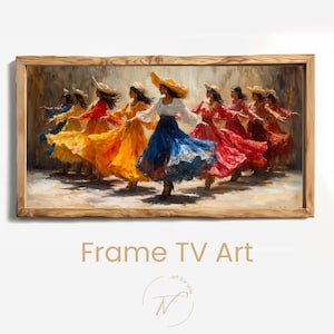 Arte para TV Baile Folclórico Mexicano | Descarga Digital 4K | Danza Cinco de Mayo Colorida | Decoración Cultural Viva