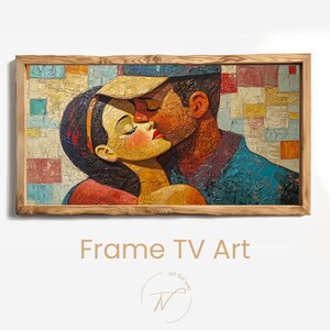 Romantisches Mosaik Paar Kunstwerk – Moderne Frame TV Art als digitaler Download für Wohnzimmer, Schlafzimmer & Galerie Deko Liebe Design