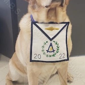 Custom design Masonic Service Dogs Lambskin Apron