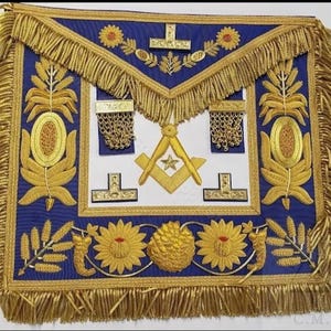 Masonic Hand Embroidered Grand Master Dress Apron With Premium Quality