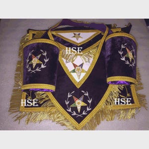 Masonic Regalia Associate Apron Apron Hand Embroidered With Cuffs & Collar