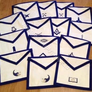 Masonic Officer Aprons Masonic Regalia Aprons Set Of 14