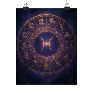 Poster sterrenbeeld wiel – muurkunst mystieke astrologie voor spirituele ruimtes