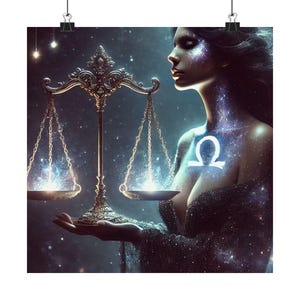 Libra Goddess Poster – Mystic Zodiac Wall Art for Astrology Lovers