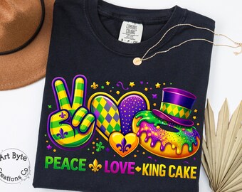 Pastel de paz y amor PNG, diseño de sublimación de Mardi Gras