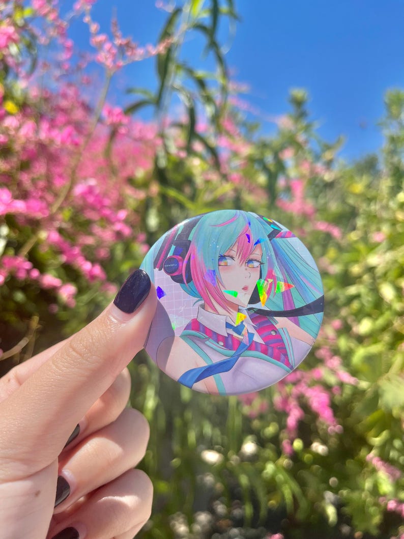 Holographic Hatsune Miku Bishoujo Button - Etsy