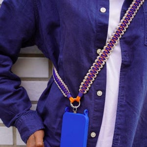Dragonne en paracorde/accessoire pour téléphone/courroie de sac à bandoulière/sac à main en macramé/cadeau élégant/téléphone portable fait main avec adaptateur de coque/support/sangle pour téléphone 120 cm
