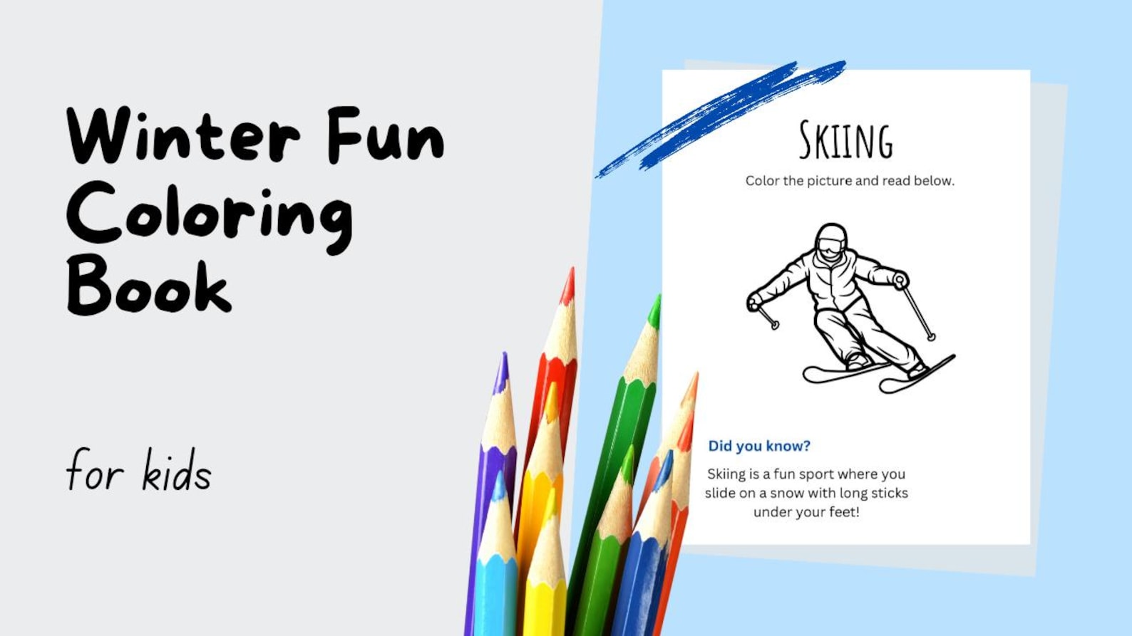 Printable Winter Coloring | Coloring Book for Kids | Digital Download ...