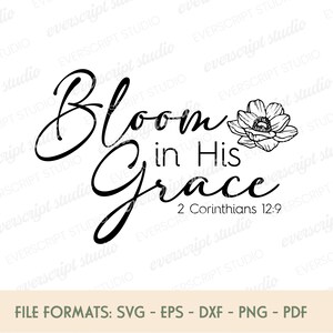 SVG "Blood in His Grace" / SVG "Christian Mom" per la festa della mamma / Design di sublimazione della fede