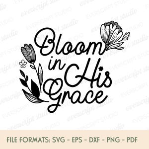 Citazione di fede "Blood in His Grace" / Festa della mamma cristiana SVG / SVG per magliette della mamma / Regalo fai da te per la mamma