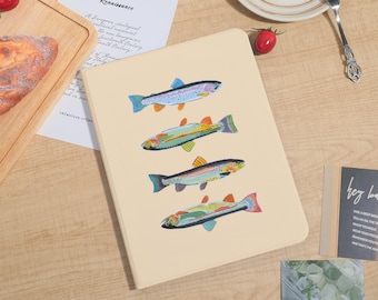 Fish Simple iPad Case For iPad A16 Air 7/6/5 11" 13",iPad Mini 5/6,iPad Pro 2024 11" 13",iPad 5-10th 10.9",PenSlot Personalized Cover Gift