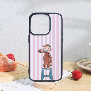 Monkey Stripes Phone Case For iPhone 17 16 15 14 13 12 iPhone Air/Pro/Pro Max,iPhone XS Max XR SE2020 Mini,Cute Soft Case,Personalized Gift