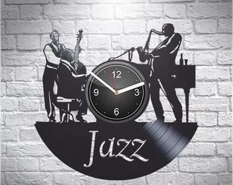 Jazz Vinyl Record Vintage Wall Clock Jazz Band Decor Music Art For Home Original Gift For Music Lovers Christmas Gift For Mother