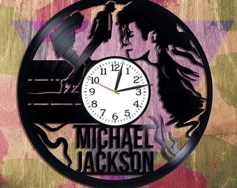 King Of Pop Vinyl Record Wall Clock Michael Jackson Wall Decor Artwork For Music Room Gift For Music Teacher Winter Holiday Gift For Mother