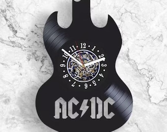 ACDC Vinyl Record Wall Clock Music Lover Home Decor Rock Legends Unique Art Christmas Gift for Men