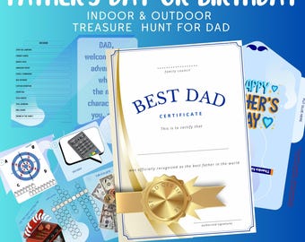 Father's Day Treasure Hunt, Birthday Gift for Dad, Father's Day Scavenger Hunt, Dad Gift Idea, Fathers day card, fathers day bestsellers