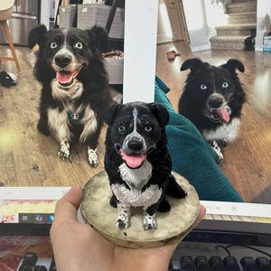 Custom Wedding Cake Topper - Handmade Clay Dog Figurine, Personalized Cake Decor for Dog Lovers, Unique Wedding Gift