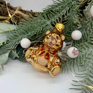Limited Edition Glass Ornament – Bear Exclusive Holiday Decor, Glass Christmas Ornament, Vintage-style decoration - Handmade Christmas Gift