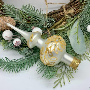 Handgefertigte Glas Baumspitze - Bezaubernde Feiertagsverzierung für Weihnachtsbaumdekoration, Glasweihnachtsverzierung, Vintage-Stildekor
