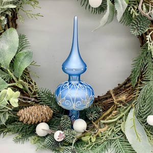 Premium Glass Tree Topper – Festive Finial Ornament for Xmas Decor, Glass Christmas Ornament, Vintage style decor - Christmas Gifts