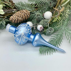 Whimsical Glass Christmas Tree Topper – Handmade Finial for Festive Decor, Glass Christmas Ornament, Vintage style decor - Christmas Gifts