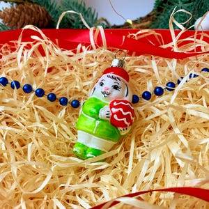 Hand Blown Glass Rabbit Christmas Ornament – Vintage Style Bunny Holiday Tree Decoration – Collectible Animal Ornament – Festive Gift