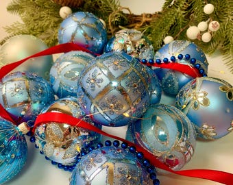 ヴィンテージガラスピラミッドクリスマスオーナメント、Rauch
