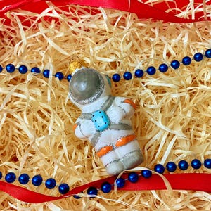Handmade Glass Christmas Ornament Astronaut – Unique Space Cosmonaut Bauble – Rare Collectible Holiday Tree Decoration