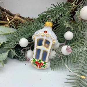 Luxury Handmade Christmas Glass Ornament – Hand-Painted Festive Bauble – European Vintage Holiday Tree Decor – Collectible Xmas Keepsake