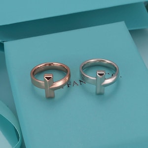 Tiffany T-shaped rings,  women&#39;s rings, gifts for him,