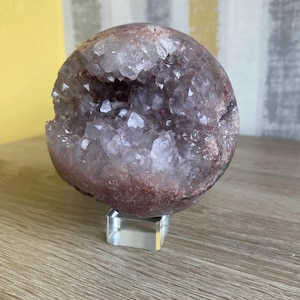Blush x Green tone Pink Amethyst Sphere