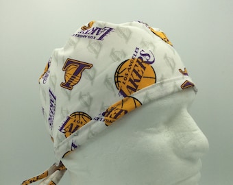 Lakers White - Men's Tie-back Surgical Scrub Hat