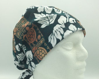 Island Turtle  - Tie-back Surgical Scrub Hat