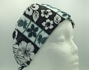 Aloha Pineapple - Unisex Large Tie-back Surgical Scrub Hat