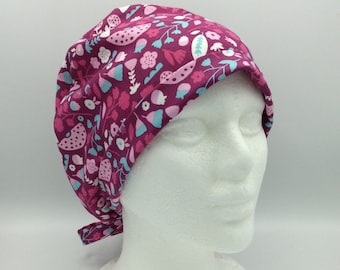 Pinky Berry - Women's Tie-back Surgical Scrub Hat