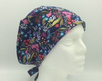 Floral Foraging - Women's Tie-back Surgical Scrub Hat