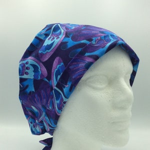 Lady Butterflies - Women&#39;s Tie-back Surgical Scrub Hat