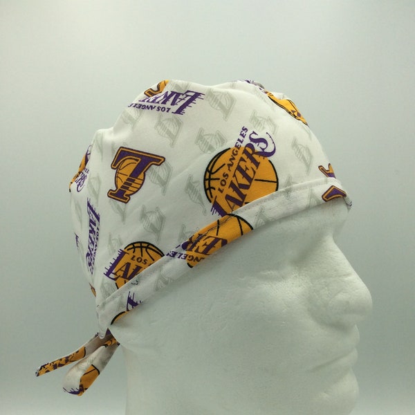 Lakers White - Men's Tie-back Surgical Scrub Hat