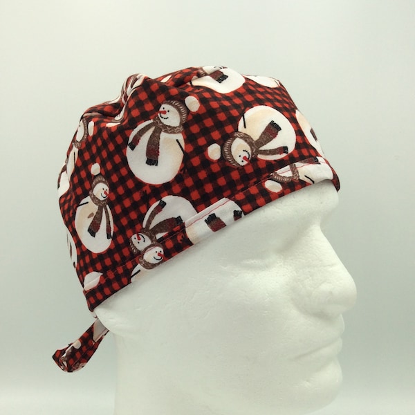 Buffalo Snowman - Men's Tie-back Surgical Scrub Hat