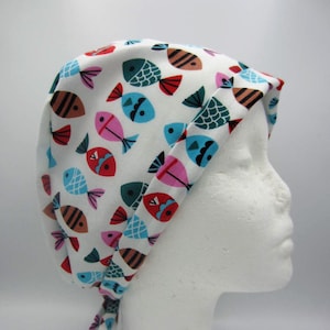 Go Fish - Women&#39;s Tie-back Surgical Scrub Hat