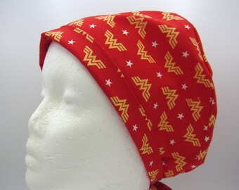 Wonder Woman Red - Women's Tie-back Surgical Scrub Hat