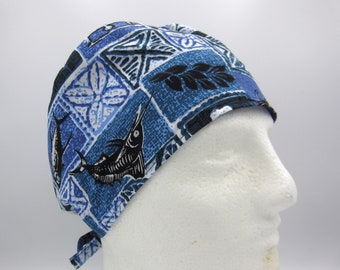 Aloha Marlin - Small Unisex Tie-back Scrub Hat