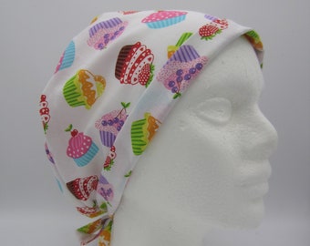 Cupcakes - Women's Tie-back Surgical Scrub Hat