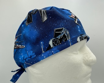 Star Wars Blue - Men's Tie-back Surgical Scrub Hat