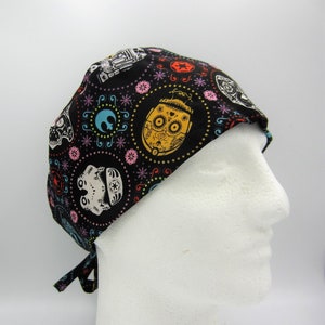 Sugar Skulls Star Wars Unisex Large Tie-back Surgical Scrub Hat image 1