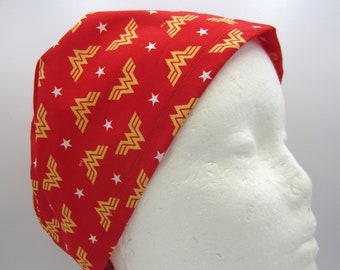 Wonder Woman Red - Unisex Large Tie-back Surgical Scrub Hat