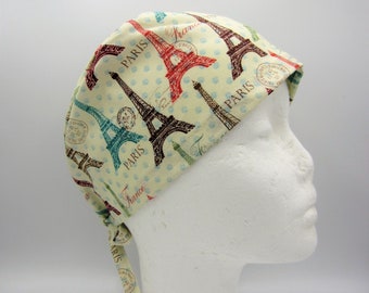 Paris - Large Unisex Tie-back Surgical Scrub Hat