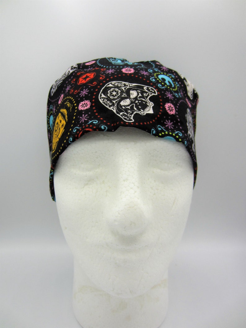 Sugar Skulls Star Wars Unisex Large Tie-back Surgical Scrub Hat image 2