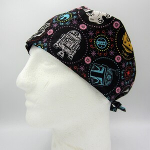 Sugar Skulls Star Wars Unisex Large Tie-back Surgical Scrub Hat image 3