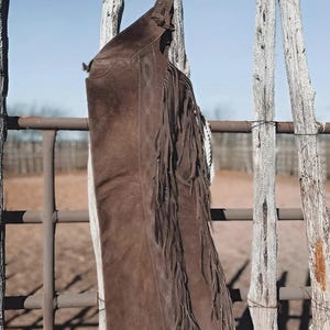 Cowhide Leather Chaps – Handmade Western Fringed Riding Pants | Cowboy Costume | Rodeo & Ranchwear Gift
